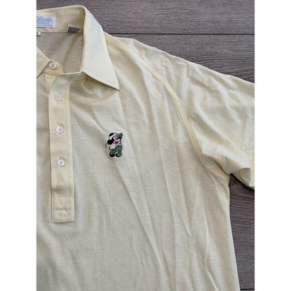 Disney Other - Walt Disney Fashions Mickey Mouse Golf Polo Shirt Yellow Mens XL Preppy Vintage
